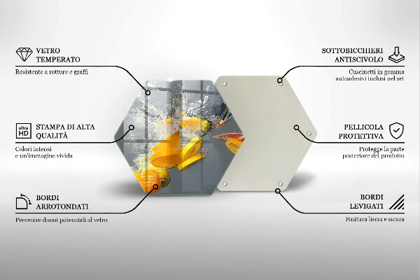 Skleněné krájecí prkénko Citrony ve vodě