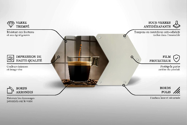 Skleněné krájecí prkénko Sklo a kávová zrna