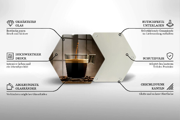 Skleněné krájecí prkénko Sklo a kávová zrna