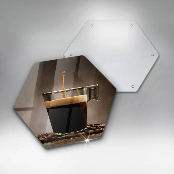 Skleněné krájecí prkénko Sklo a kávová zrna