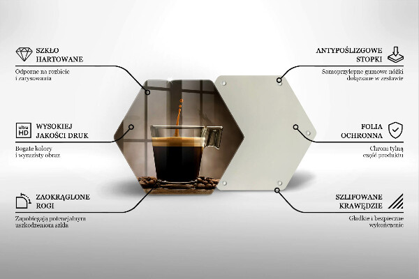 Skleněné krájecí prkénko Sklo a kávová zrna