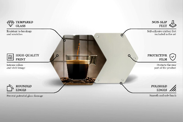 Skleněné krájecí prkénko Sklo a kávová zrna
