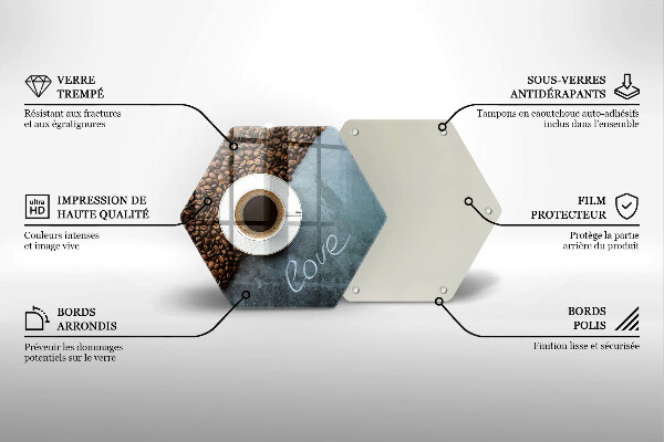 Skleněná deska do kuchyně Kávová zrna a šálek