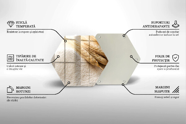 Skleněná deska do kuchyně Mouka a obilné klasy