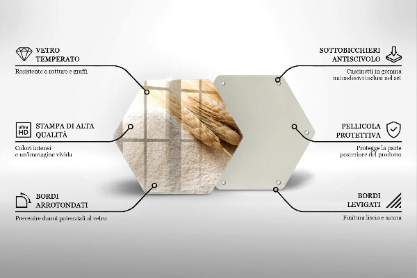 Skleněná deska do kuchyně Mouka a obilné klasy