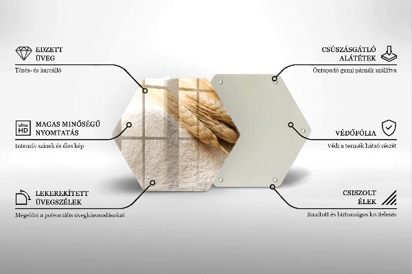 Skleněná deska do kuchyně Mouka a obilné klasy