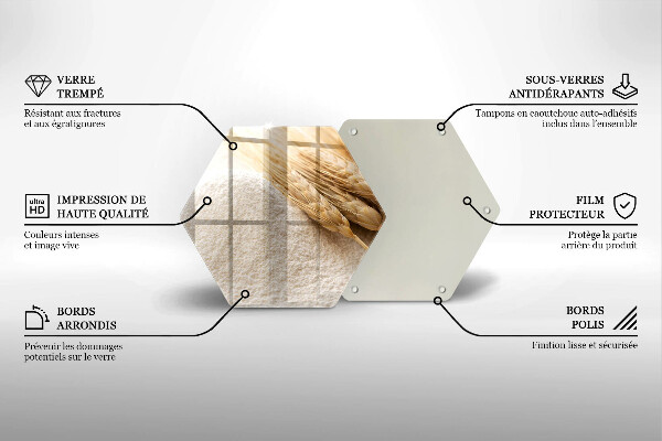 Skleněná deska do kuchyně Mouka a obilné klasy