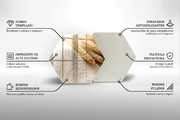Skleněná deska do kuchyně Mouka a obilné klasy