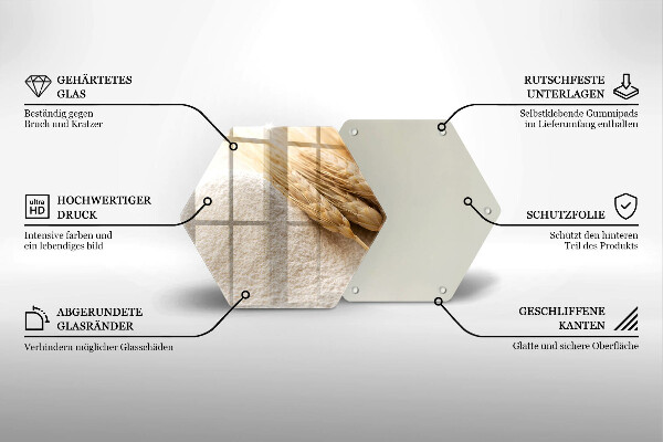 Skleněná deska do kuchyně Mouka a obilné klasy