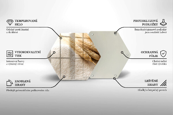 Skleněná deska do kuchyně Mouka a obilné klasy