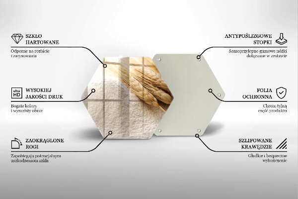 Skleněná deska do kuchyně Mouka a obilné klasy