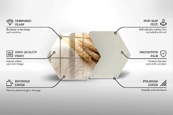 Skleněná deska do kuchyně Mouka a obilné klasy