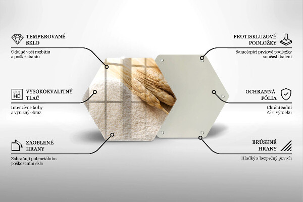 Skleněná deska do kuchyně Mouka a obilné klasy