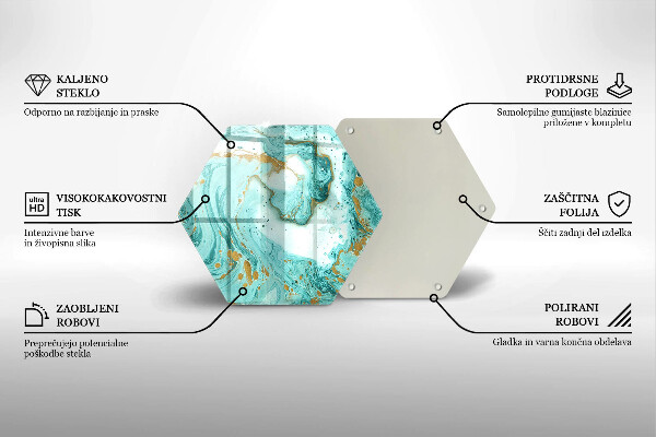 Skleněná deska do kuchyně Modrá abstrakce
