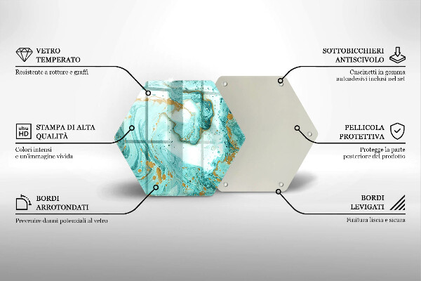 Skleněná deska do kuchyně Modrá abstrakce