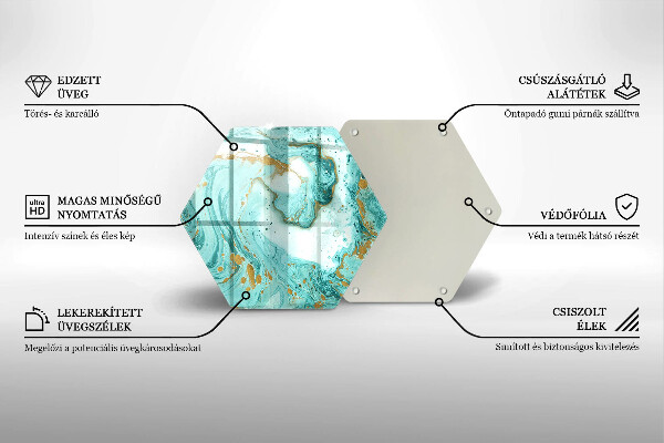 Skleněná deska do kuchyně Modrá abstrakce