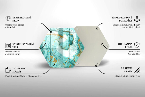 Skleněná deska do kuchyně Modrá abstrakce