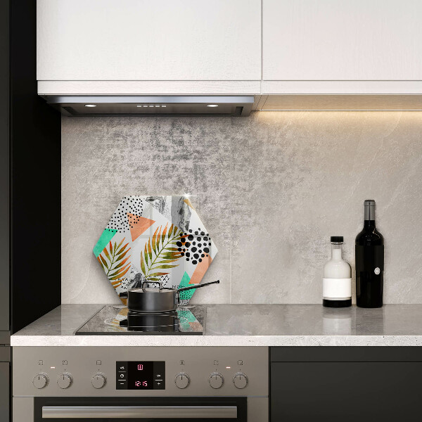 Skleněná deska do kuchyně Boho listy vzor