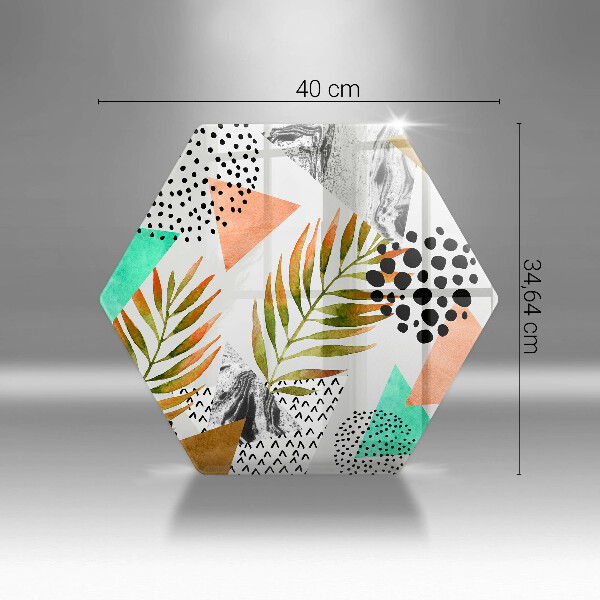 Skleněná deska do kuchyně Boho listy vzor