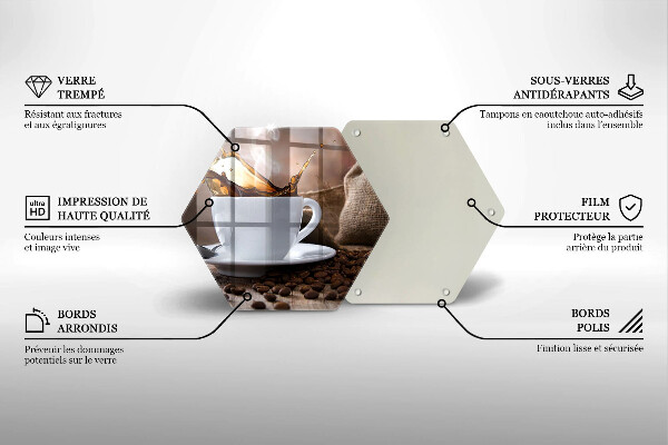 Skleněná deska do kuchyně Šálek a kávová zrna