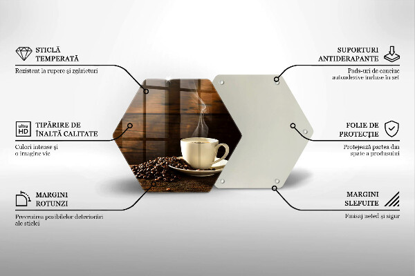 Skleněná deska do kuchyně Dřevěný hrnek na kávu