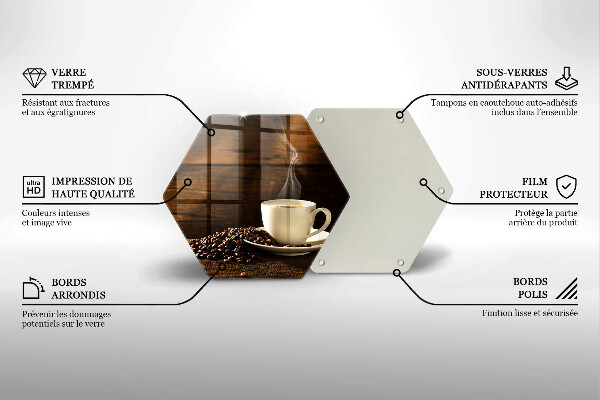 Skleněná deska do kuchyně Dřevěný hrnek na kávu