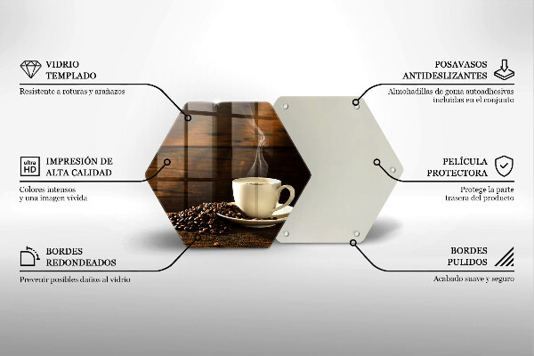 Skleněná deska do kuchyně Dřevěný hrnek na kávu