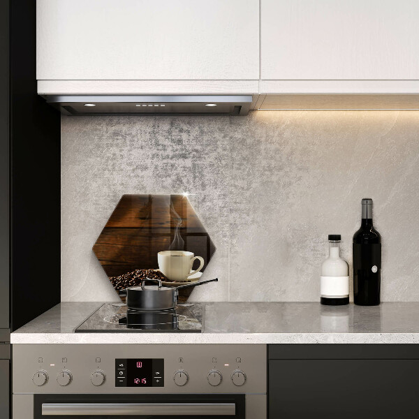 Skleněná deska do kuchyně Dřevěný hrnek na kávu