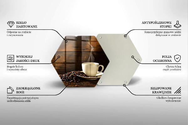 Skleněná deska do kuchyně Dřevěný hrnek na kávu