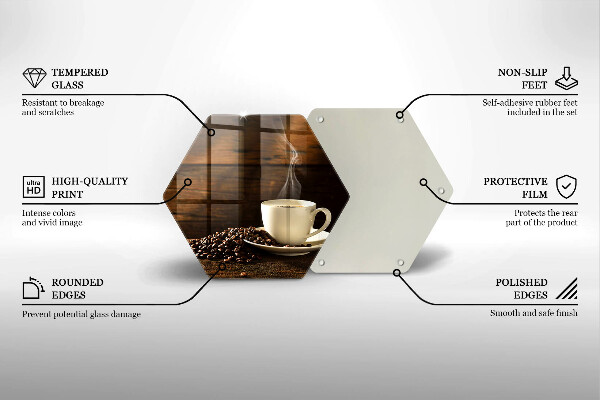 Skleněná deska do kuchyně Dřevěný hrnek na kávu