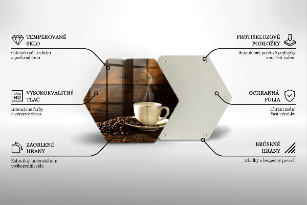 Skleněná deska do kuchyně Dřevěný hrnek na kávu