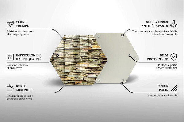Skleněná deska do kuchyně Dekorativní kameny