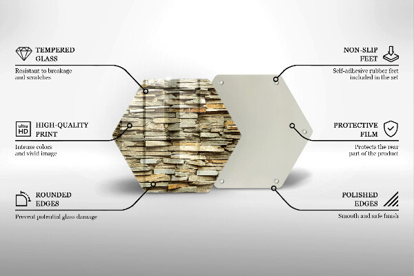 Skleněná deska do kuchyně Dekorativní kameny