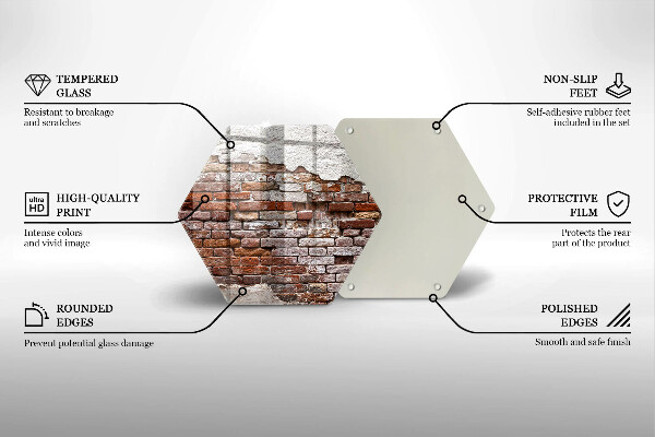 Skleněná deska do kuchyně Staré cihlové a betonové zdi