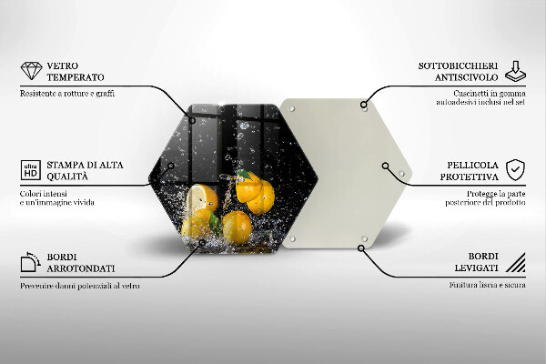 Skleněná deska do kuchyně Šťavnaté citronové ovoce