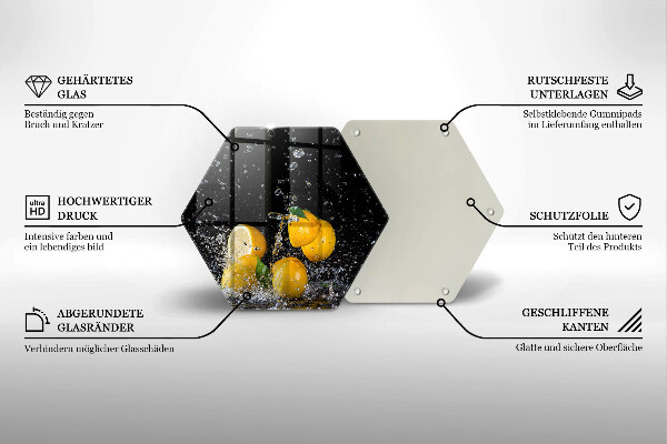 Skleněná deska do kuchyně Šťavnaté citronové ovoce