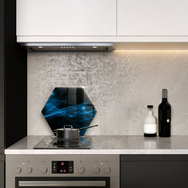 Skleněná deska do kuchyně Abstraktní modrý kouř