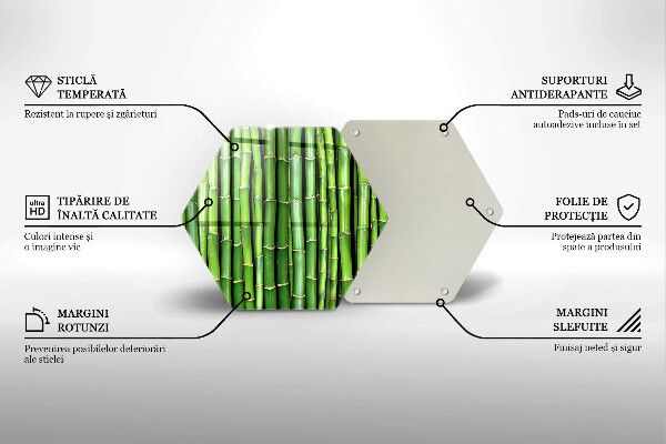 Skleněná deska do kuchyně Přírodní bambusy