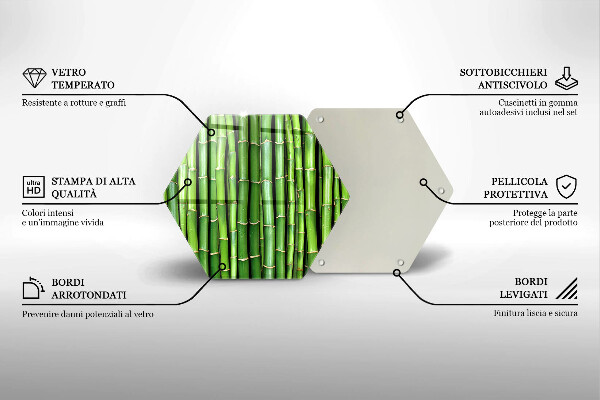 Skleněná deska do kuchyně Přírodní bambusy