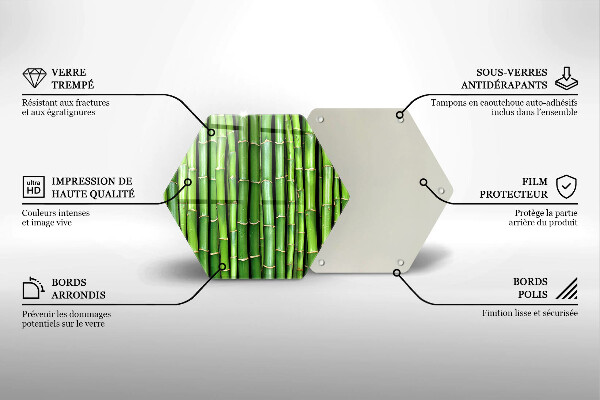 Skleněná deska do kuchyně Přírodní bambusy