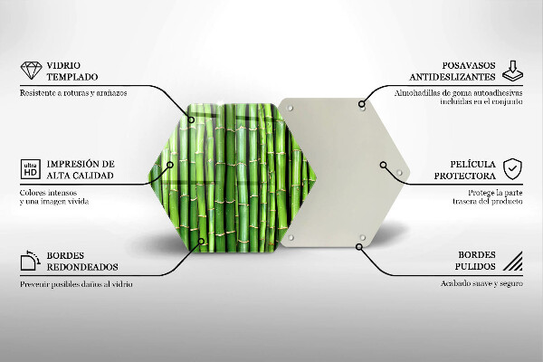 Skleněná deska do kuchyně Přírodní bambusy