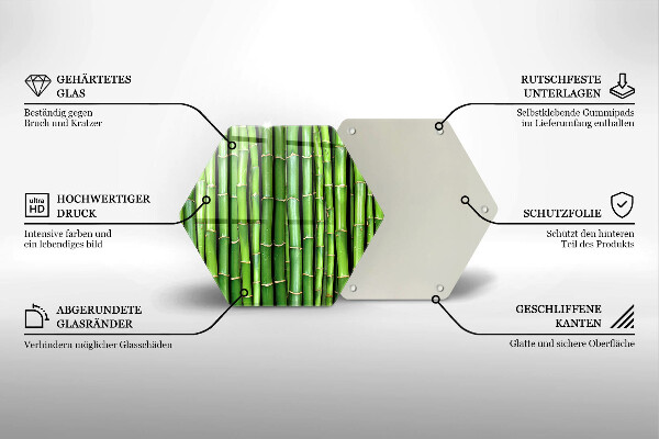 Skleněná deska do kuchyně Přírodní bambusy