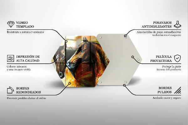 Skleněné krájecí prkénko Zvířata koně