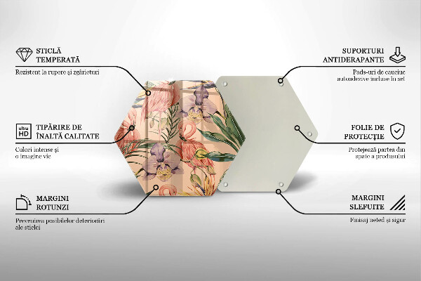 Skleněná deska do kuchyně Plameňáci ilustrace