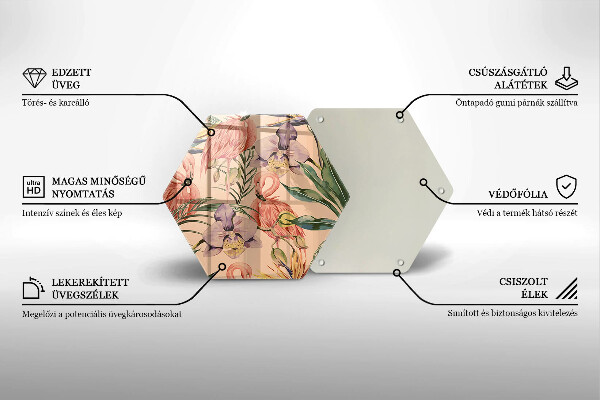 Skleněná deska do kuchyně Plameňáci ilustrace