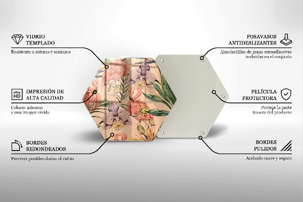 Skleněná deska do kuchyně Plameňáci ilustrace