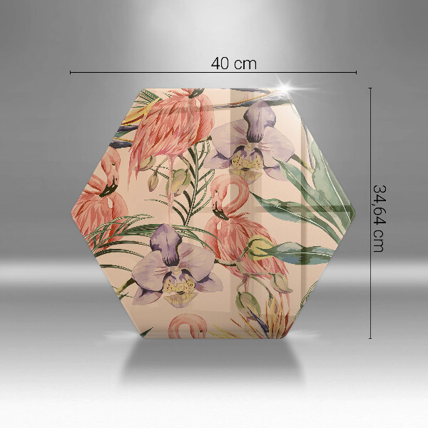 Skleněná deska do kuchyně Plameňáci ilustrace