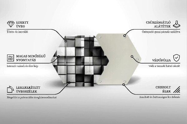 Skleněná deska do kuchyně Abstraktní 3d čtverce