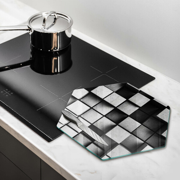 Skleněná deska do kuchyně Abstraktní 3d čtverce