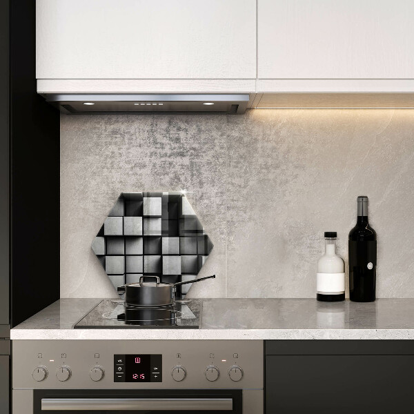 Skleněná deska do kuchyně Abstraktní 3d čtverce